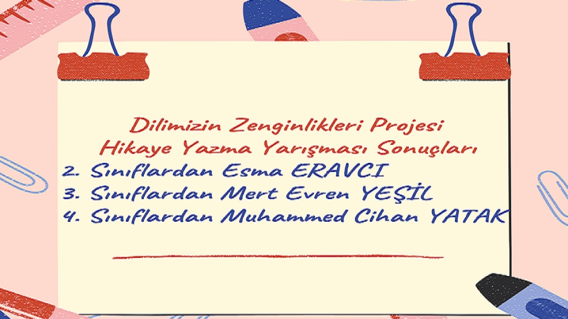 HİKAYE YAZMA YARIŞMASI SONUÇLARI